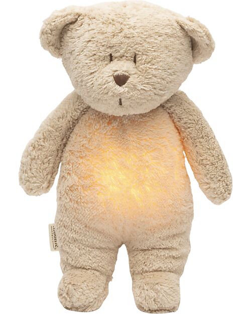 Moonie Bear Plush 2.0 with Natural Sounds, Classical Music, and Adjustable Light - Sand - GOTS and Oeko-Tex Certified Nightlights