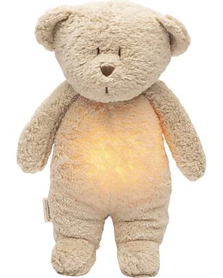 Moonie Bear Plush 2.0 with Natural Sounds, Classical Music, and Adjustable Light - Sand - GOTS and Oeko-Tex Certified Nightlights