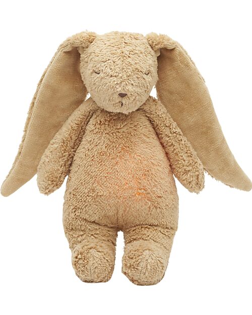 Moonie Bunny Plush 2.0 with Natural Sounds, Classical Music, and Adjustable Light - Cappuccino - GOTS and Oeko-Tex Certified Nightlights