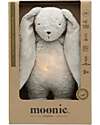 Moonie Bunny Plush 2.0 with Natural Sounds, Classical Music, and Adjustable Light - Grey - GOTS and Oeko-Tex Certified Nightlights