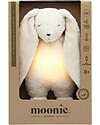 Moonie Bunny Plush 2.0 with Natural Sounds, Classical Music, and Adjustable Light - Polar - GOTS and Oeko-Tex Certified Nightlights