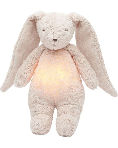 Moonie Bunny Plush 2.0 with Natural Sounds, Classical Music, and Adjustable Light - Rose - GOTS and Oeko-Tex Certified Nightlights