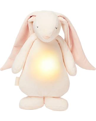 Moonie Bunny with Night Light and Pink Sounds - Blush Pink - GOTS and Oeko-Tex certified Nightlights