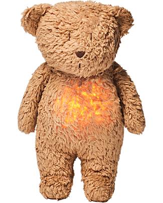 Moonie Soft Toy with Night Light and Pink Noises - Beige - GOTS and Oeko-Tex certified Nightlights