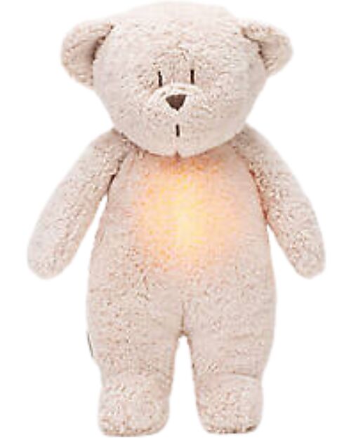 Moonie Soft Toy with Night Light and Pink Noises - Pink - GOTS and Oeko-Tex certified Soft Toys