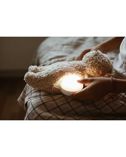 Moonie Soft Toy with Night Light and Pink Noises - Sand - GOTS and Oeko-Tex certified Nightlights