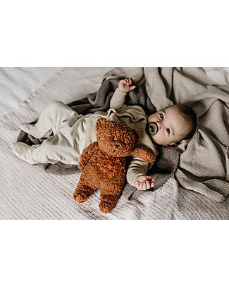 Moonie Soft Toy with Night Light and Pink Sounds - Brown - GOTS and Oeko-Tex certified Nightlights