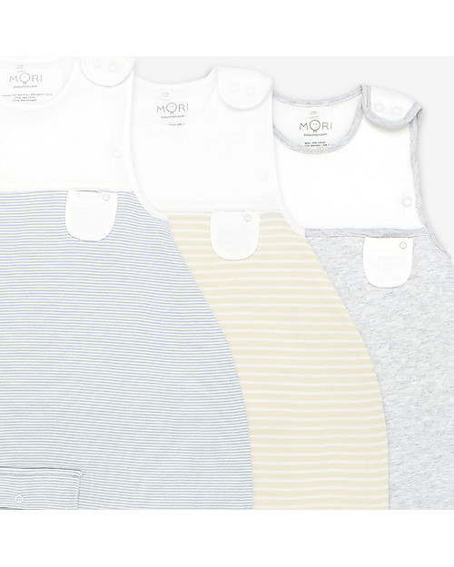 Mori Light Sleeping Bag 0.5 Tog, Grey - 0-2 years, organic bamboo + cotton Sleeping Bags