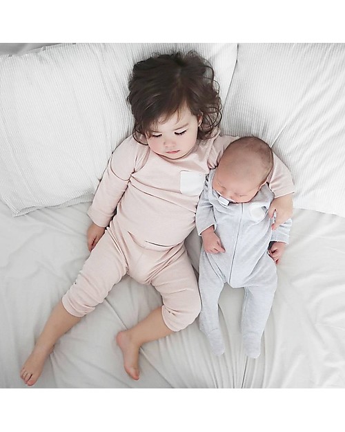 Mori Zip-Up Sleepsuit, Blue Stripes - Bamboo and organic cotton Pyjamas