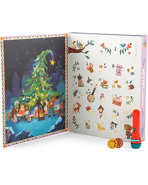 Moulin Roty Advent Calendar - Les Minouchkas - Story Projection Lamp with 23 Discs Advent Calendars