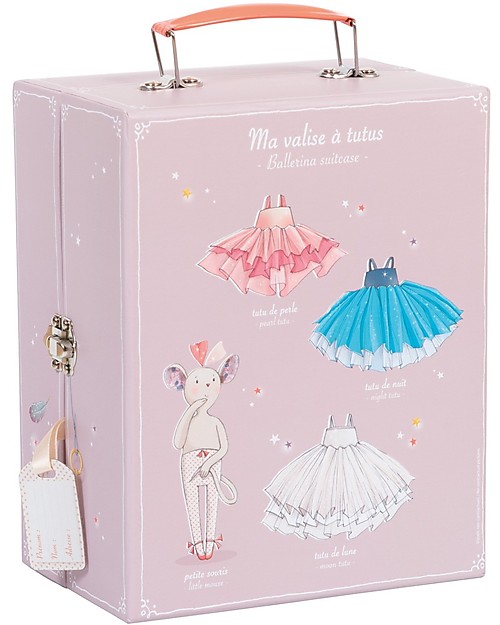 Moulin Roty Ballerina Suitcase, il était une Fois - Tutus and Soft Toy included Dolls Accessories