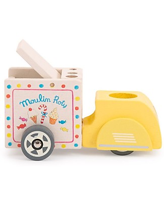 Moulin Roty Ice cream Maker Motorcycle - La Grande Famille - Wooden Toy Wooden Toy Cars, Trains & Trucks