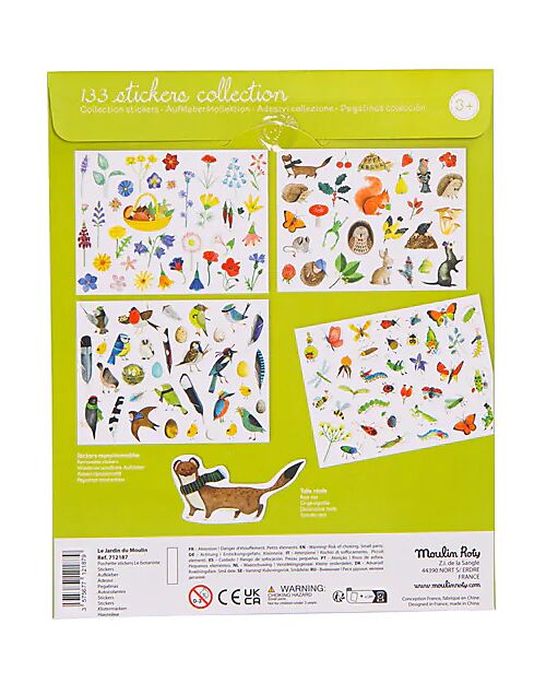 Moulin Roty Kit of 133 Stickers The Botanist - Nature Theme - +3 Years Stickers & Stamps Sets