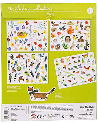 Moulin Roty Kit of 133 Stickers The Botanist - Nature Theme - +3 Years Stickers & Stamps Sets