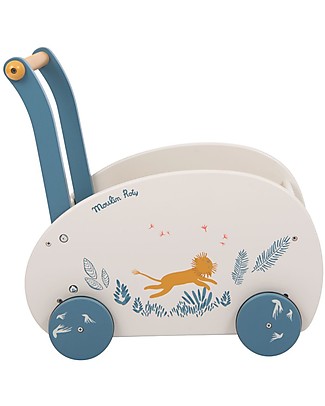 Moulin Roty Lion Baby Walker - Sous Mon Baobab - Ideal to Store Toys Push-Toys