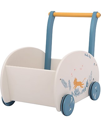 Moulin Roty Lion Baby Walker - Sous Mon Baobab - Ideal to Store Toys Push-Toys