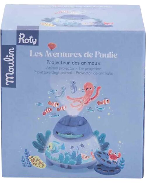 Moulin Roty Marine Animals' Projector - Includes 3 Discs with 8 Slides - USB Story Making Games