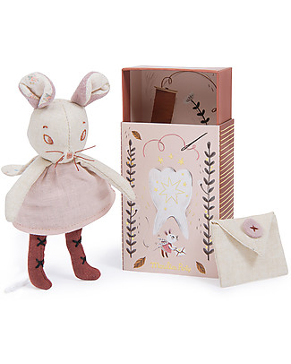 Moulin Roty Milk Tooth Mouse - Aprés la Pluie - to Keep Baby's Teeth Soft Toys