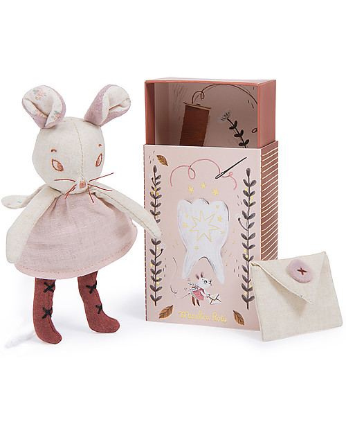 Moulin Roty Milk Tooth Mouse - Aprés la Pluie - to Keep Baby's Teeth Storage organisers
