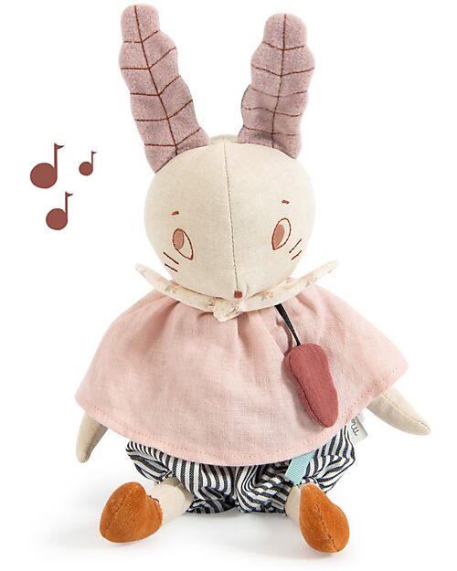 Moulin Roty Musical Bunny - Après la Pluie" - OEKO-TEX® Certified Soft Toys