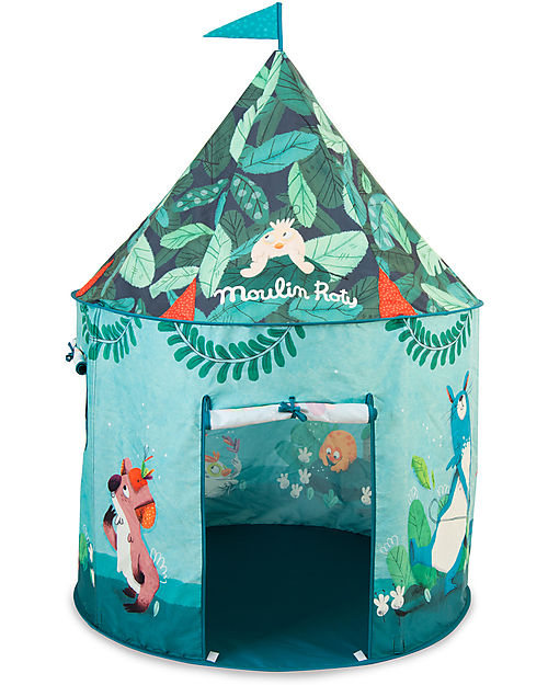 Moulin Roty Playing Tent - Jungle - Turquoise - with Bag - 104 x 140 cm Tepees & Tents