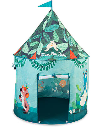 Moulin Roty Playing Tent - Jungle - Turquoise - with Bag - 104 x 140 cm Tepees & Tents
