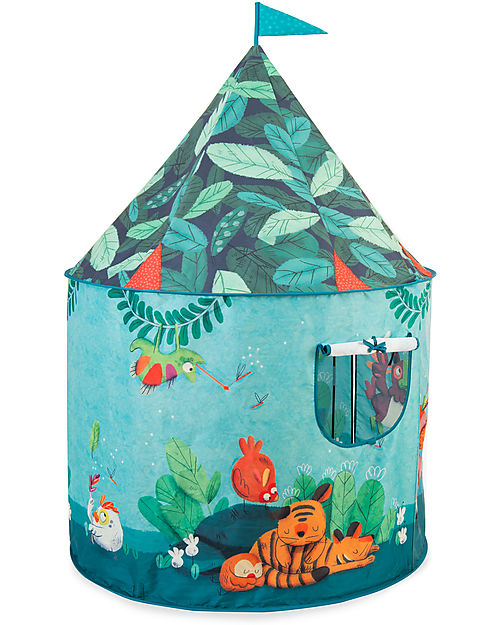 Moulin Roty Playing Tent - Jungle - Turquoise - with Bag - 104 x 140 cm Tepees & Tents