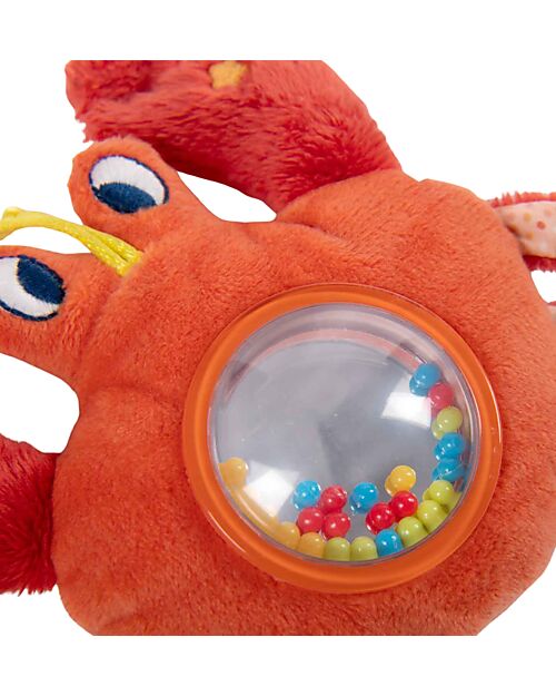 Moulin Roty Plush Crab Rattle from The Adventures of Paulie - with Beads in the Belly Rattles