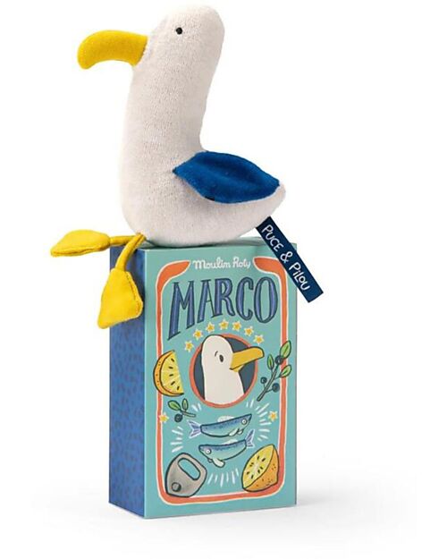Moulin Roty Rattle Marco the Seagull - Puce & Pilou - 18 cm Rattles