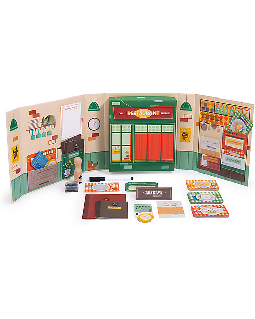 Moulin Roty Restaurant Box - Les Coffret Metiers - Act as a Restaurateur Pretend Play