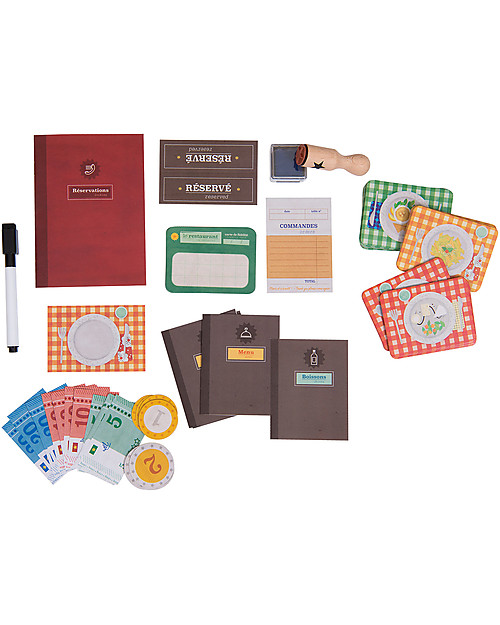 Moulin Roty Restaurant Box - Les Coffret Metiers - Act as a Restaurateur Pretend Play