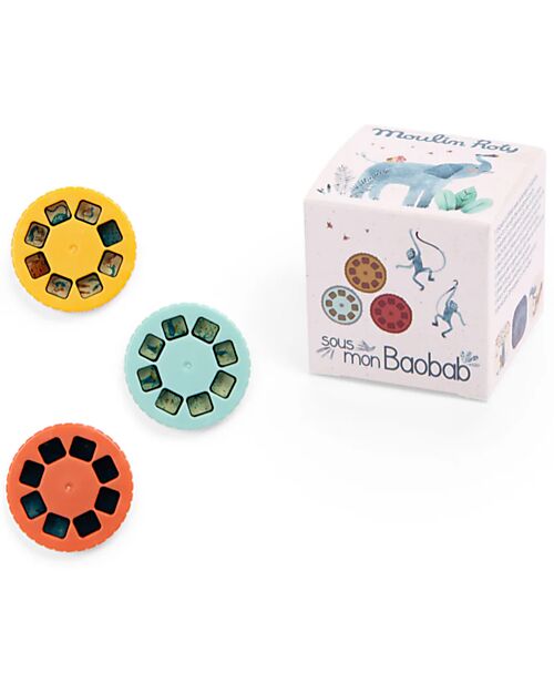 Moulin Roty Set of 3 Discs for Story Projector Lamp - Under my Baobab Story Making Games