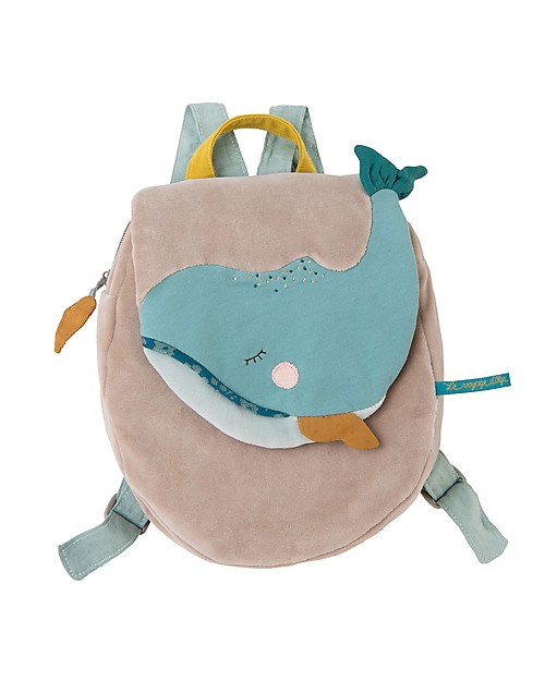 Moulin Roty Soft Backpack Josephine Whale, Le Voyage d'Olga - 3+ Years! Kindergarten Backpacks