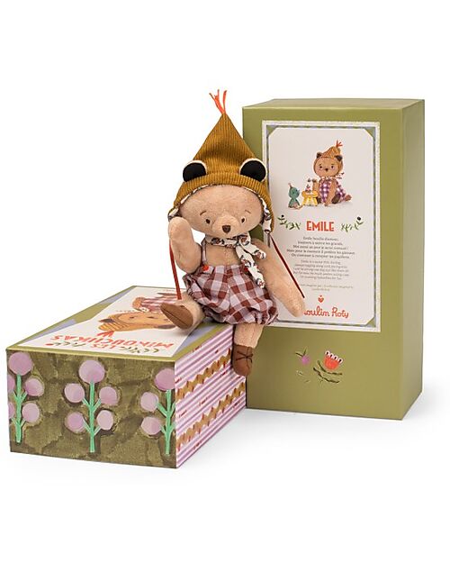 Moulin Roty Soft Toy Emile Bear - Les Minouchkas - 23 cm - Cotton Soft Toys