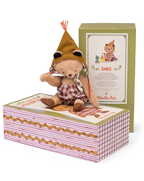 Moulin Roty Soft Toy Emile Bear - Les Minouchkas - 23 cm - Cotton Soft Toys