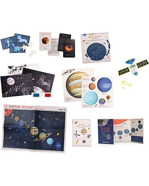 Moulin Roty Space Discovery Box - Le Jardin du Moulin - Italian / English - 75 Accessories STEM toys