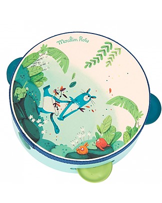 Moulin Roty Tambourine - Dans la Jungle - To Learn the Rhythm Musical Instruments