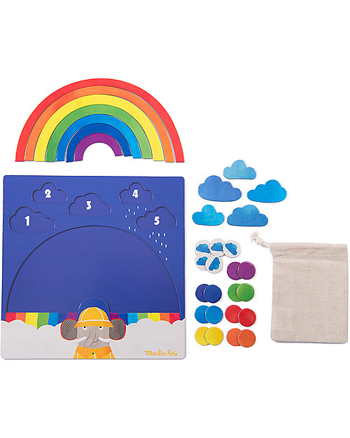 Moulin Roty The Rainbow Game - Les Popipop - to Learn Colours! Board Games