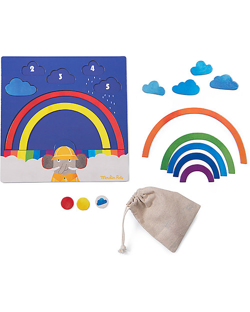 Moulin Roty The Rainbow Game - Les Popipop - to Learn Colours! Board Games