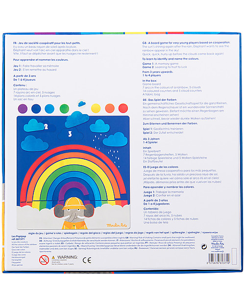 Moulin Roty The Rainbow Game - Les Popipop - to Learn Colours! Board Games