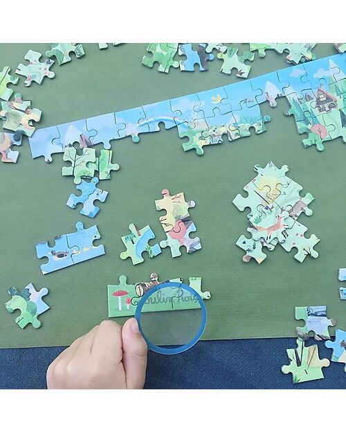 Moulin Roty Tin Can Puzzle - 96 pieces - Ocean Theme - with Magnifying Glass Puzzles