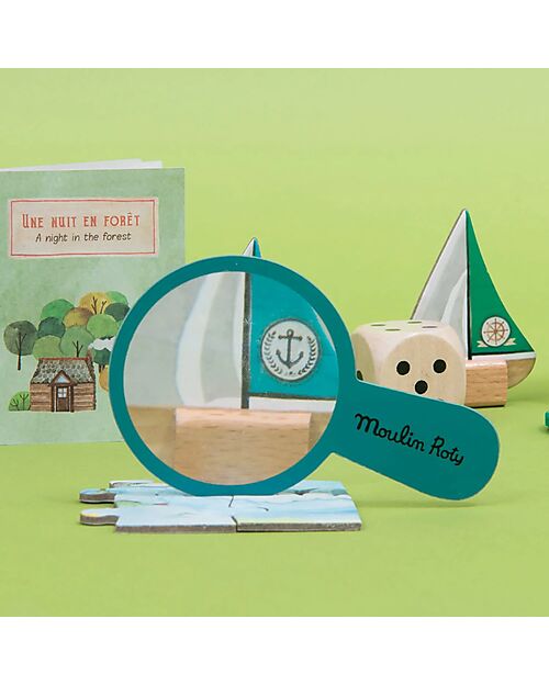 Moulin Roty Tin Can Puzzle - 96 pieces - Ocean Theme - with Magnifying Glass Puzzles