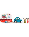 Moulin Roty Wooden Car - La Grande Famille - With Julius the Dog Wooden Toy Cars, Trains & Trucks