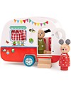 Moulin Roty Wooden Caravan - La Grande Famille - With Julius the Dog Wooden Toy Cars, Trains & Trucks