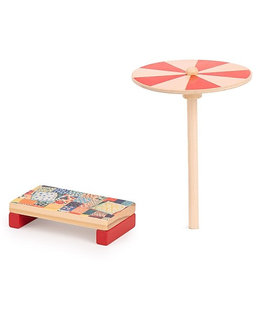 Moulin Roty Wooden Caravan - La Grande Famille - With Julius the Dog Wooden Toy Cars, Trains & Trucks