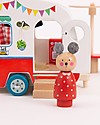 Moulin Roty Wooden Caravan - La Grande Famille - With Julius the Dog Wooden Toy Cars, Trains & Trucks