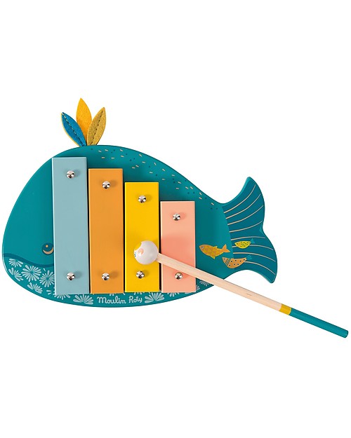 Moulin Roty Xylophone Whale - Le Voyage d'Olga - 18+ months Musical Instruments