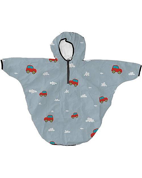 Mr.Tiggle Rain Cape - Red Car - with Fron Zip Waterproof