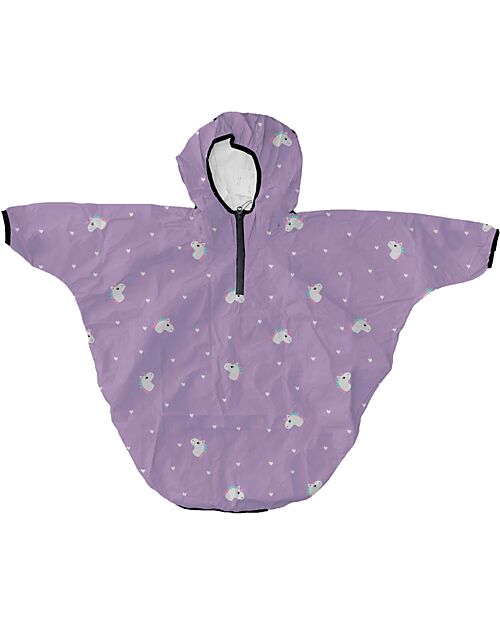 Mr.Tiggle Rain Cape - Unicorn Hearts - with Fron Zip Waterproof