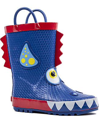 Mr.Tiggle Rubber Rain Boot with Cotton Lining - Blue Dragon Wellies